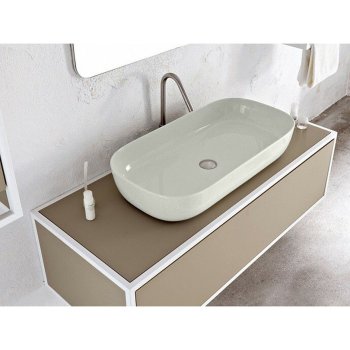 Раковина накладная Scarabeo GLAM 76x39 см, жемчужный, матовый